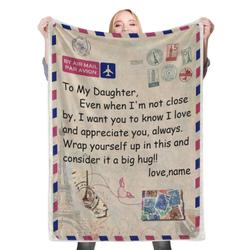 To My Daughter Fleece Throw Blanket Meaningful Gift For Halloween Christmas Mom Dad To Son