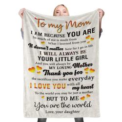 To My Mom Mother Day Fleece Throw Blanket Meaningful Gift For Halloween Christmas