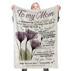 To My Mom Mothers Day Fleece Throw Blanket Meaningful Gift For Halloween Christmas