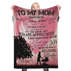 To My Mom My Loving Mother Fleece Throw Blanket Meaningful Gift For Halloween Christmas