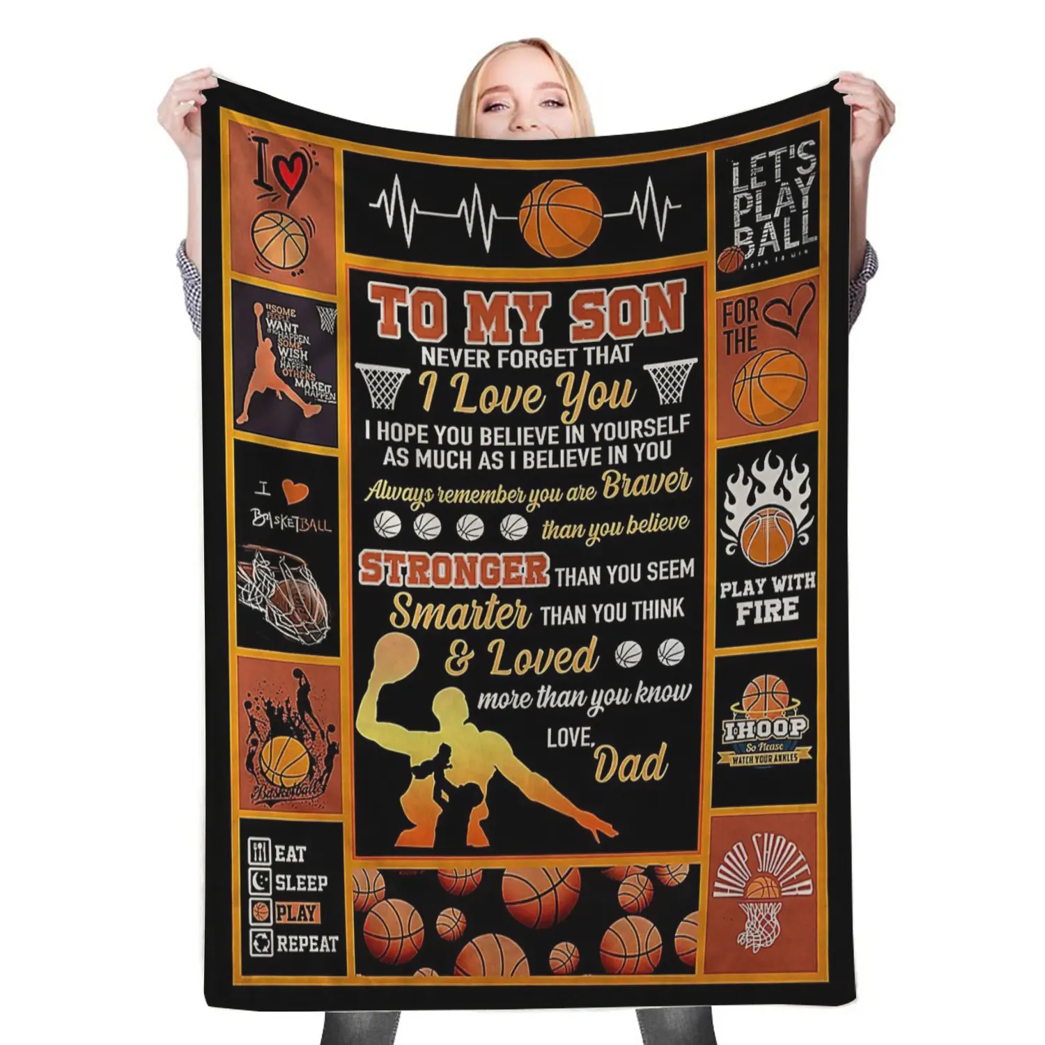 To My Son Fleece Throw Blanket Meaningful Gift For Son Halloween Christmas