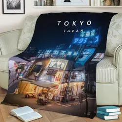 Tokyo Izakaya Fleece Throw Blanket Meaningful Gift For Halloween Christmas