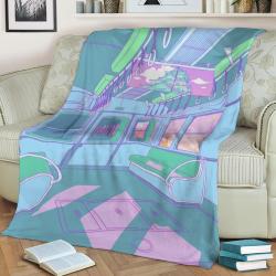 Tokyo Train Fleece Throw Blanket Meaningful Gift For Halloween Christmas