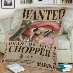 Tony Chopper Wanted Poster Fleece Throw Blanket Meaningful Gift For Halloween Christmas