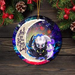 Toothless And Light Fury How To Train Your Dragon Love You To The Moon Galaxy Ornament Perfect Gifts For Family On Christmas