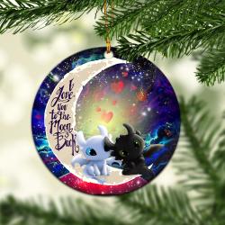 Toothless Light Fury Night Fury Love You To The Moon Galaxy Mica Circle Ornament Perfect Gifts For Family On Christmas
