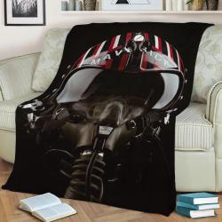 Top Gun Maverick Helmet Fleece Throw Blanket Meaningful Gift For Halloween Christmas