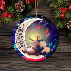 Totoro Ghibli Snorlax Pokemon Love You To The Moon Galaxy Mica Circle Ornament Perfect Gifts For Family On Christmas