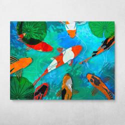 Tranquilizing Koi Wall Art Canvas Meaning Gift For Birthday Christmas
