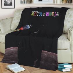 Travis Scott Astroworld Fleece Throw Blanket Meaningful Gift For Halloween Christmas