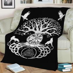 Tree Of Life Vikings Myth Fleece Throw Blanket Meaningful Gift For Halloween Christmas
