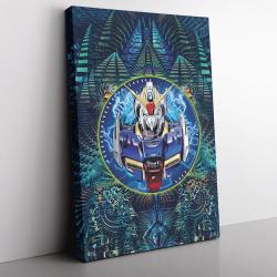 Trippy Abstract Gundam Canvas Print Wall Art Canvas Christmas Gift For Son Daughter