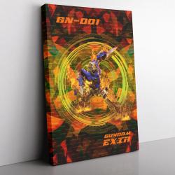 Trippy Burning Gundam Canvas Print Wall Art Canvas Christmas Gift For Son Daughter