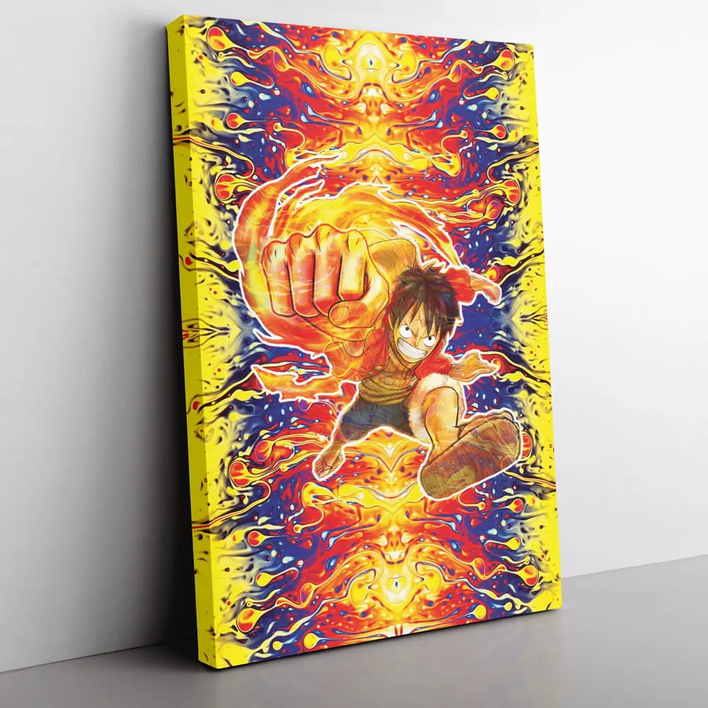 Trippy Luffy One Piece Canvas Print Wall Art Canvas Christmas Gift For Son Daughter