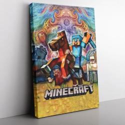 Trippy Minecraft Canvas Print Wall Art Canvas Christmas Gift For Son Daughter