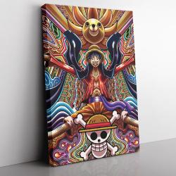 Trippy Monkey D. Luffy One Piece Vertical Canvas Print Wall Art Canvas Christmas Gift For Son Daughter
