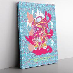 Trippy Neon FLCL Canvas Print Wall Art Canvas Christmas Gift For Son Daughter