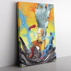 Trippy Power Saitama One Punch Man Canvas Print Wall Art Canvas Christmas Gift For Son Daughter