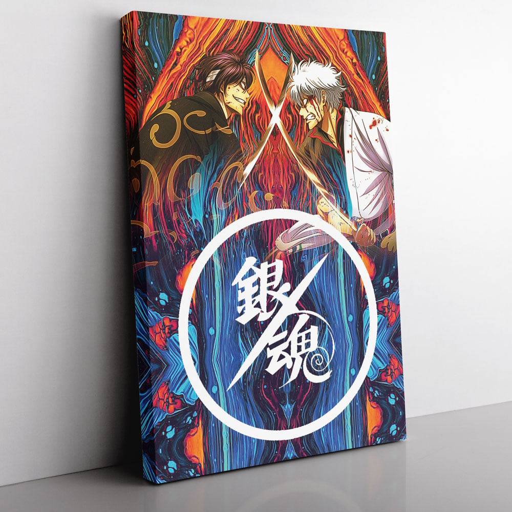 Trippy Shinsuke vs Gintoki Gintama Canvas Print Wall Art Canvas Christmas Gift For Son Daughter