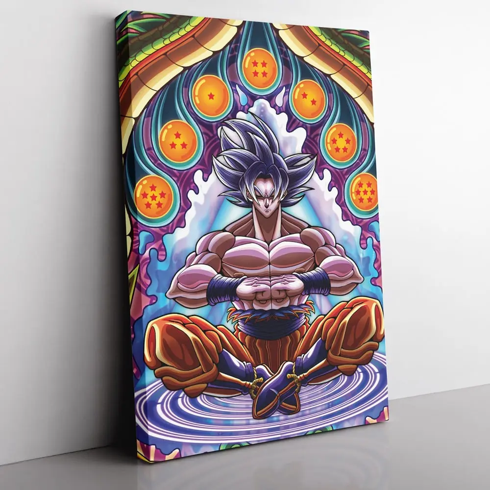 Trippy Ultra Instinct Goku Dragon Ball Super Vertical Canvas Print Wall Art Canvas Christmas Gift For Son Daughter