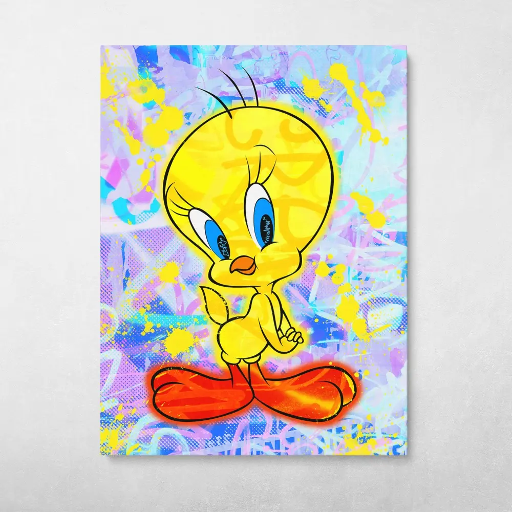 Tweety Graffiti Wall Art Canvas Meaning Gift For Birthday Christmas