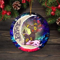 Umbreon Espeon Eevee Evolution Pokemon Love You To The Moon Galaxy Mica Circle Ornament Perfect Gifts For Family On Christmas