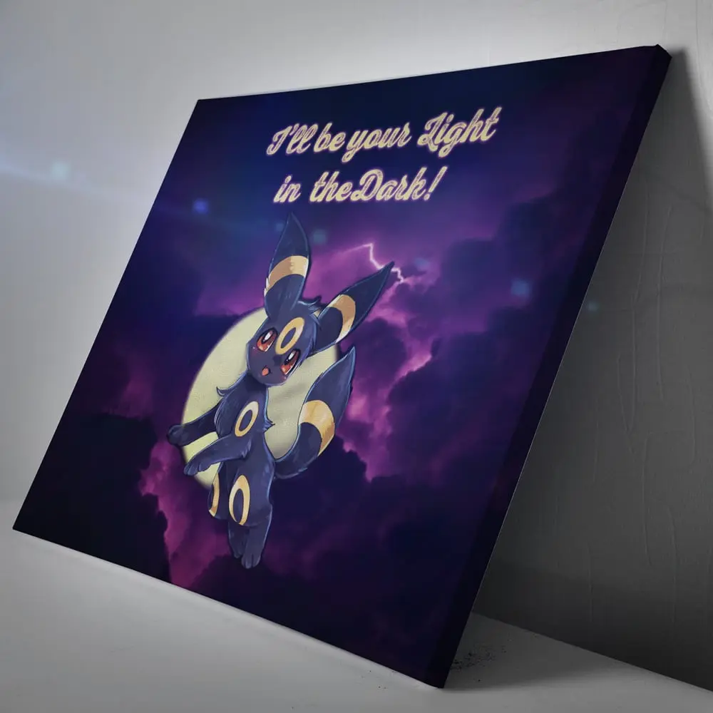 Umbreon Light in the Dark Pokemon Canvas Print Wall Art Canvas Christmas Gift For Son Daughter