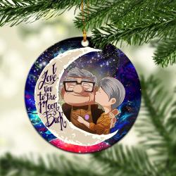 Up Couple Love You To The Moon Galaxy Mica Circle Ornament Perfect Gift For Holiday Perfect Gifts For Family On Christmas