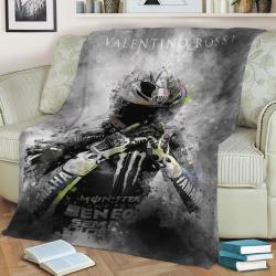 Valentino Rossi Fleece Throw Blanket Meaningful Gift For Halloween Christmas