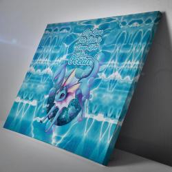 Vaporeon Deep Love Pokemon Canvas Print Wall Art Canvas Christmas Gift For Son Daughter