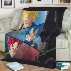 Vegeta Showdown Fleece Throw Blanket Meaningful Gift For Halloween Christmas