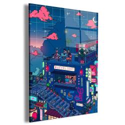 Village Hidden in the Neon Wall Art Canvas Christmas Gift For Son Daughter