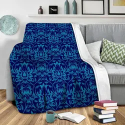 Vine Blue Fleece Throw Blanket Meaningful Gift For Halloween Christmas