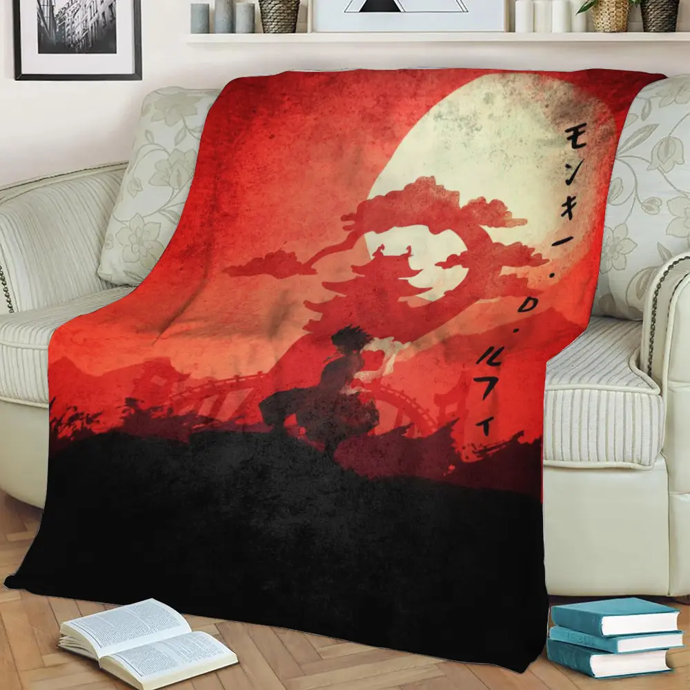 Wano No Luffy One Piece Fleece Throw Blanket Meaningful Gift For Halloween Christmas