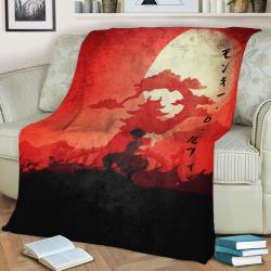 Wano No Luffy One Piece Fleece Throw Blanket Meaningful Gift For Halloween Christmas