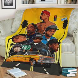West Coast Hip Hop Fleece Throw Blanket Meaningful Gift For Halloween Christmas