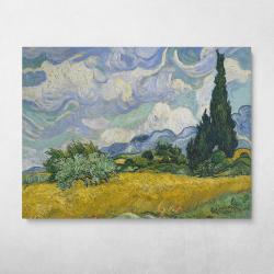 Wheat Field With Cypresses - Van Gogh Wall Art Canvas Meaning Gift For Birthday Christmas