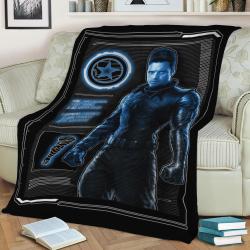 Winter Soldier Fleece Throw Blanket Meaningful Gift For Halloween Christmas