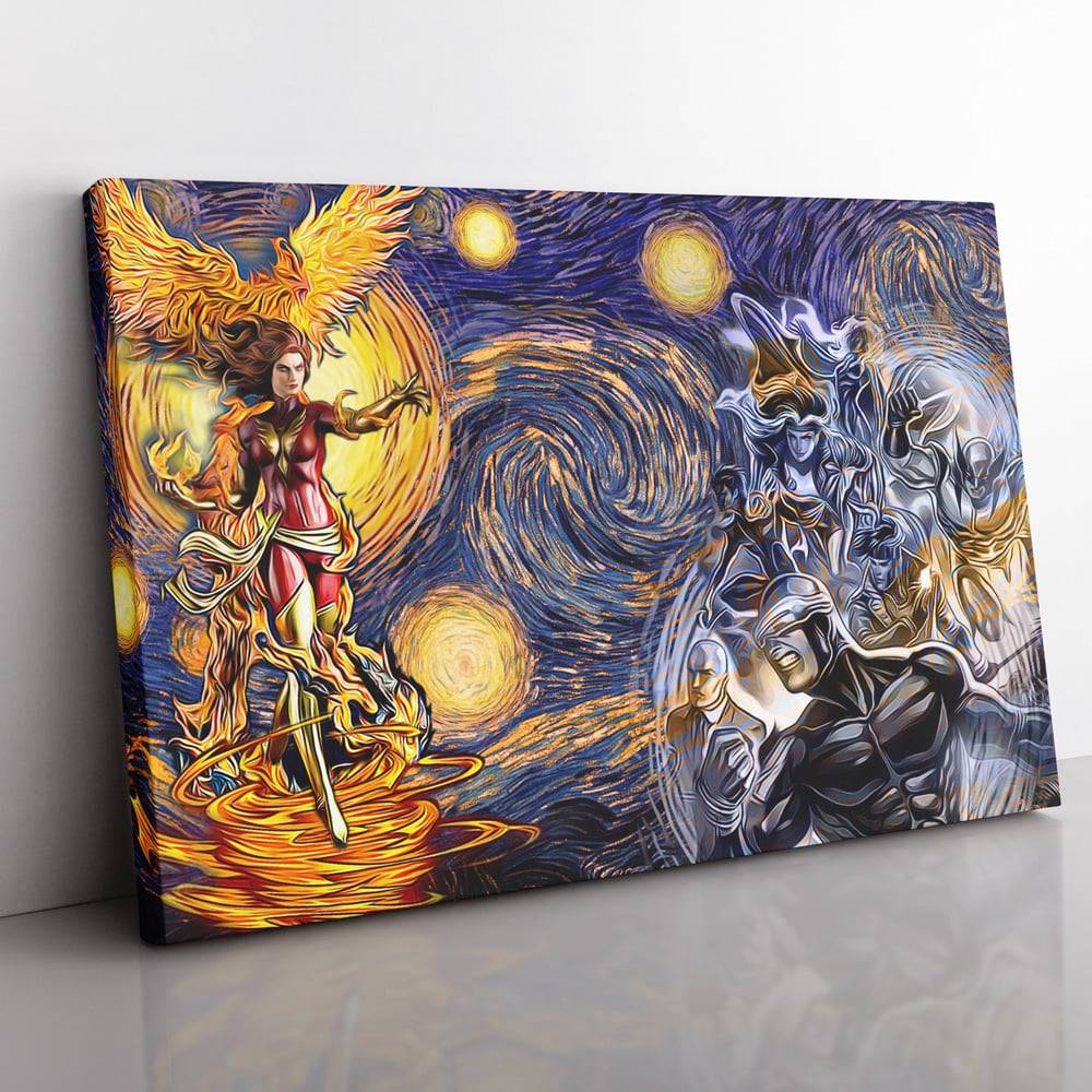 Xmen Dark Phoenix Starry Night Canvas Print Wall Art Canvas Christmas Gift For Son Daughter