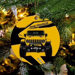 Yellow Jeep Mica Ornament Perfect Gift For Holiday Perfect And Unique Gifts For Family On Christmas