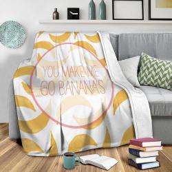 You Make Me Bananas Fleece Throw Blanket Meaningful Gift For Halloween Christmas