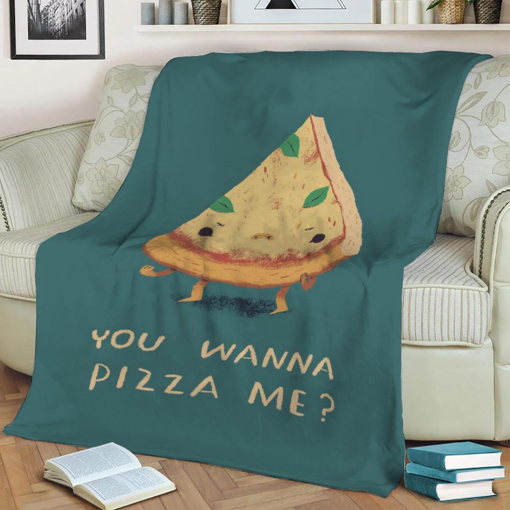 You Wanna Pizza Me Fleece Throw Blanket Meaningful Gift For Halloween Christmas