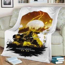 Zenitsu Agatsuma Fleece Throw Blanket Meaningful Gift For Halloween Christmas