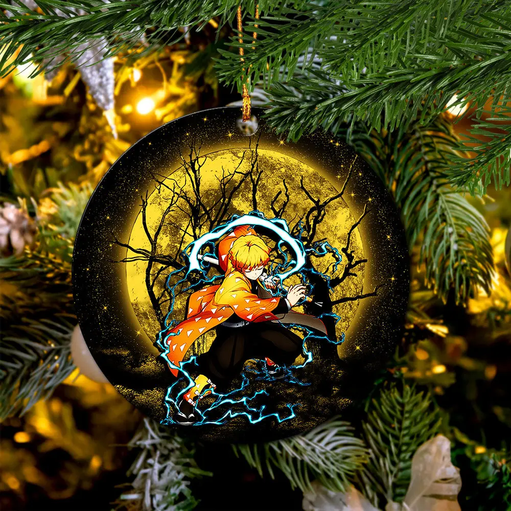 Zenitsu Moonlight Mica Circle Ornament Perfect Gift For Holiday Perfect And Unique Gifts For Family On Christmas
