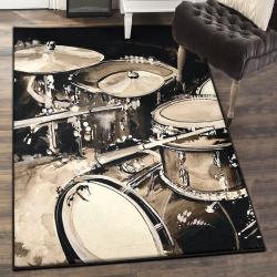 Abstract Area Rugs, Abstract Drum Set Rug