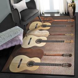 Acoustic electric Guitar Washable Area Rugs, Guitar Rug