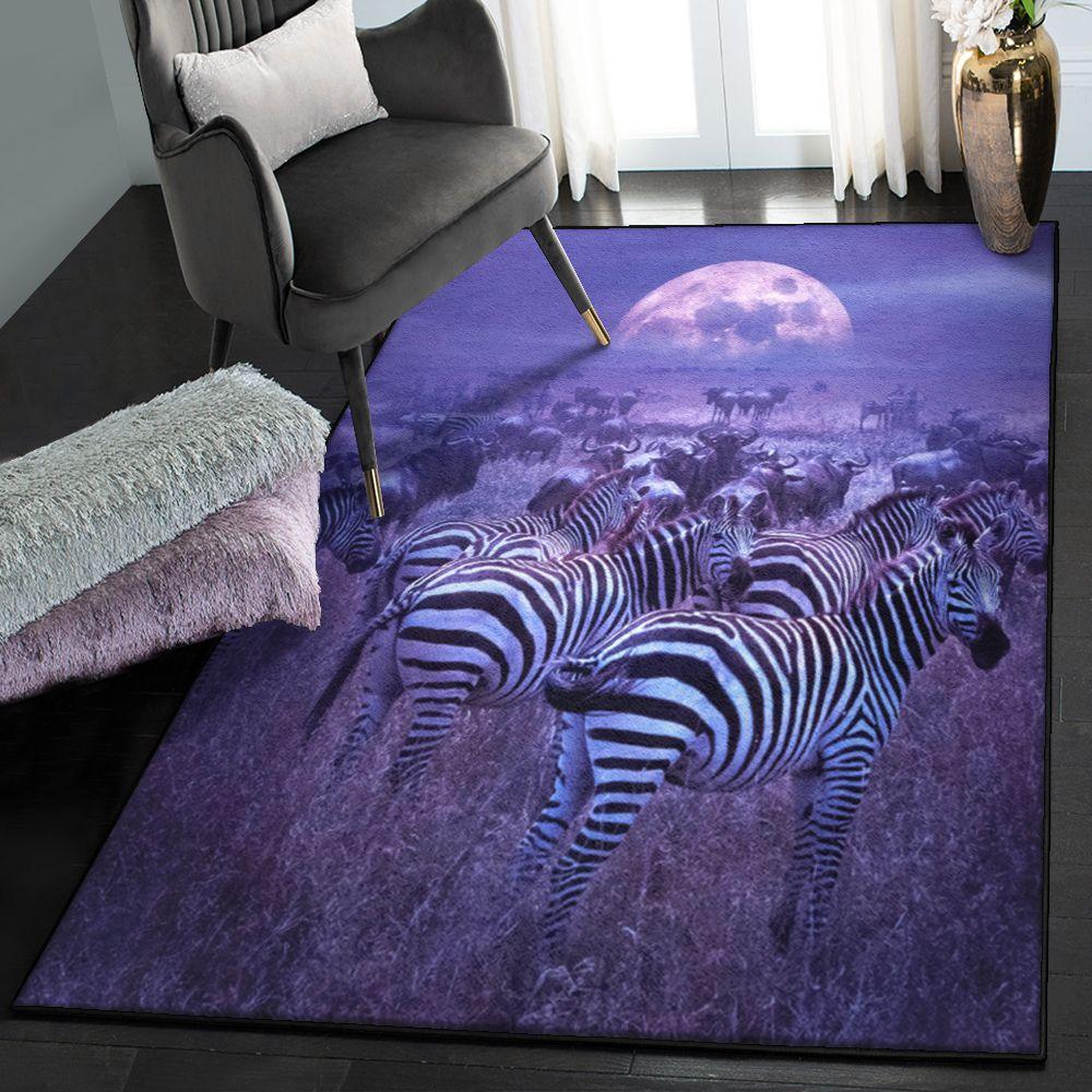 Africanis Puppy Modern Rugs, Purple African Zebras Rug