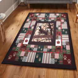 Alces Alces Modern Rugs, Patchwork Deer Moose Rug