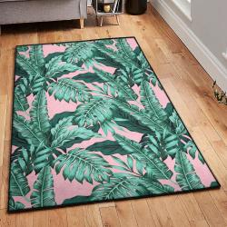 Aloha Kitchen Rugs, Palm Leaves Floral Tropical Hawaiian Rug