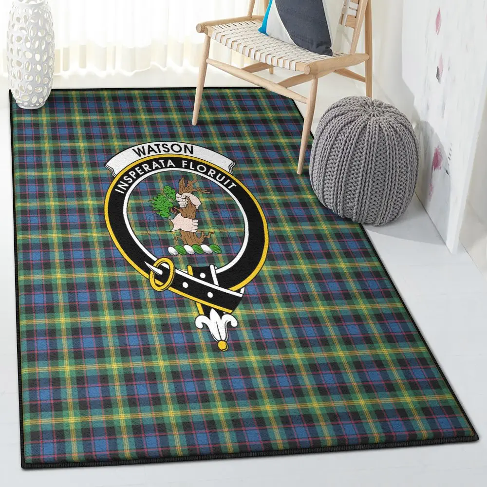 Ancient Large Area Rugs, Watson Ancient Tartan Clan Badge Rug